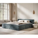 Maison de Rêve Prljavo plavi tapecirani bračni krevet s prostorom za odlaganje s podnicom 200x200 cm Voliera – | shoptok.hr