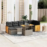 Maison Chic Seti vrtnega pohištva - Vrtna garnitura - Vrtni pohištvo set 8-delna z blazinami siv poli ratan, (21798141) | Shoptok.si