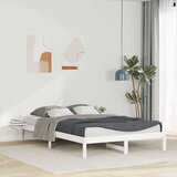vidaXL Posteljni okvir s stranskimi omaricami Bela 140 x 220 cm | Shoptok.si