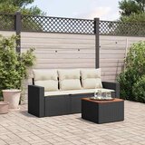 4-dijelni set vrtnih sofa od poliratana s jastucima crni | shoptok.hr