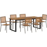  7-dijelni vrtni blagovački set sivi polirat Acacia | shoptok.hr