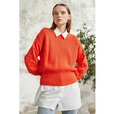 InStyle Noble Balloon Sleeve Knitwear Short Sweater - Orange