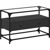 TV ormarić sa staklenom površinom crni 80x35x51 cm drveni | Eponuda.com