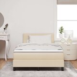  Postelja z vzmetnico z vzmetnico krema 120 x 190 cm blago, (5000127838) | Shoptok.si