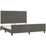  Okvir za krevet s uzglavljem tamnosivi 160x200 cm baršunasti | shoptok.hr