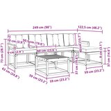  Set vanjskih sofa 6 kom. Prirodna i crna | shoptok.hr