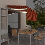vidaXL ročno zložljiva tenda s senčilom led 3x2,5 m oranžna in rjava | Shoptok.si