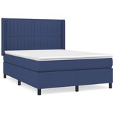 vidaXL Krevet s oprugama i madracem plavi 140 x 190 cm od tkanine | shoptok.hr