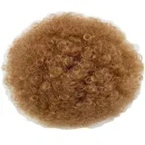 Afro Puff čop kodrast podaljšek za lase z vrvico, sintetični lasni vložek za volumen, svetlo rjava barva, 15 cm dolžina, (5000156639)