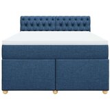 vidaXL Box spring postelja z vzmetnico modra 140x200 cm blago, (21306916) | Shoptok.si
