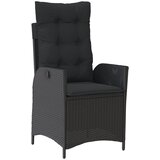  5-dijelni vrtni blagovaonski set s jastucima od poliratana crni Crna 90 cm table length | shoptok.hr