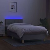  Box spring postelja z vzmetnico LED sv. siva 100x200 cm blago, (20724688) | Shoptok.si