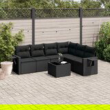 vidaXL 7-dijelni set vrtnih sofa od poliratana s jastucima crni | shoptok.hr