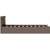  Hidraulični okvir za krevet od tkanine LED smeđe-sivi 90x200 cm | shoptok.hr