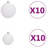 In umjetno božićno drvce s led svjetlima i kuglicama bijelo 240 cm | shoptok.hr