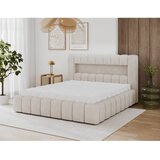 ELTAP Bež tapecirani bračni krevet s prostorom za odlaganje s podnicom 180x200 cm Lamica – | shoptok.hr