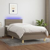vidaXL Box spring postelja z vzmetnico LED taupe 100x200 cm blago Cene