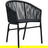 PVC 3-dijelni bistro set od ratana s jastucima crni | shoptok.hr