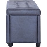  Otoman za pohranu od umjetne brušene kože 87,5 cm sivi | Eponuda.com