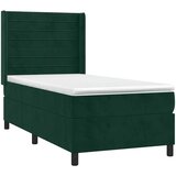  box spring s madracem LED tamnozeleni 100x200 cm baršun | shoptok.hr