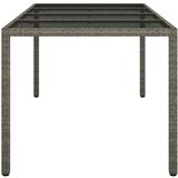  Vrtni stol sivi 190x90x75 cm od kaljenog stakla i poliratana | shoptok.hr
