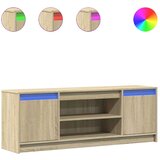 TV ormarić s LED svjetlima boja hrasta 139 5x34x50 cm drveni | shoptok.hr