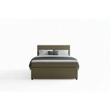 MID.YOU BOXSPRING POSTELJA 140 cm x 200 cm , tekstil, leseni material peščene barve | Shoptok.si