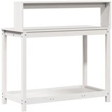  Stol za sadnju s policama bijeli 108x50x109,5 cm od borovine | shoptok.hr