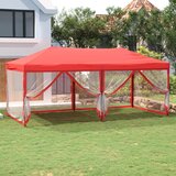 vidaXL zložljiv vrtni šotor s stranicami rdeč 3x6 m | Shoptok.si