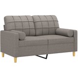  Dvosjed s ukrasnim jastucima smeđesivi 120 cm od tkanine | shoptok.hr