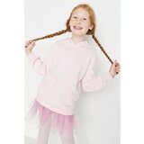 Trendyol Pink Heart Pocket Girl Knitted Sweatshirt Cene