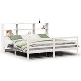 vidaXL Krevet s regalom z knjige bez madraca bijeli 180x200cm borovina | shoptok.hr