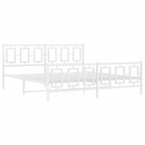  Metalni okvir kreveta uzglavlje i podnožje bijeli 180x200 cm | shoptok.hr