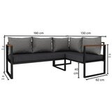 Hanah home Baštenska ugaona sofa Grei Antracit CPT5515 190 | ePonuda.com