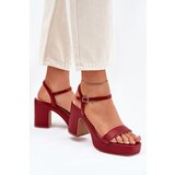 Boto Eco Leather Heeled Sandals Burgundy Lillita | shoptok.hr