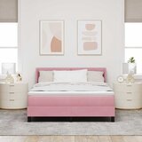  Krevet s opruga kutije Ružičasta 200 x 140 cm Baršun | shoptok.hr