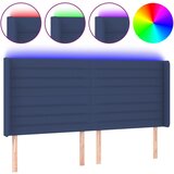  The Living Store LED posteljno vzglavje modro 183x16x118/128 cm blago - LED Vzglavje, (21499346) | Shoptok.si