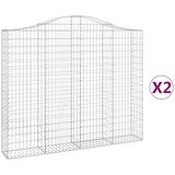  Lučne gabionske košare 2 kom 200x30x160/180cm pocinčano željezo | shoptok.hr