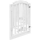vidaXL Ograda za pse z vrati zložljiva 6 panelov bela 300cm topolovina | Shoptok.si