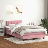 Box Spring krevet s madracem i LED ružičasti 120x220 cm samt | shoptok.hr