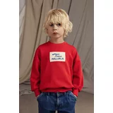 Mini Rodini Otroški bombažen pulover Mallorca rdeča barva