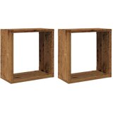 vidaXL Stenske kocke police 2 kosa starega lesa 30x15x30 cm | Shoptok.si
