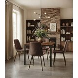 Lava stolica - tamnosmeđi baršun / noge od oraha x 2 | shoptok.hr