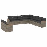 Maison Chic Seti vrtnega pohištva - Vrtna garnitura - Vrtni pohištvo set 11-delna z blazinami siv poli ratan, (21809122) | Shoptok.si