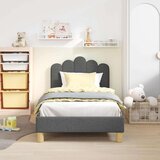 Posteljica za malčke z vzglavjem Temno siva 80 x 160 cm blago, (5000105438) | Shoptok.si
