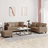  3-dijelni set sofa s jastucima boja cappuccina od umjetne kože | shoptok.hr