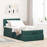 vidaXL okvir kreveta s madraca tamnozeleni 100x200cm baršunasti | shoptok.hr