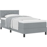  Postelja z vzmetnico z vzmetnico Svetlo siva 100 x 200 cm blago, (5000128384) | Shoptok.si