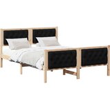  Krevetna konstrukcija Crna 140 x 200 cm Čvrsto borovo drvo | shoptok.hr