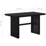  3-dijelna vrtna garnitura od poliratana s jastucima crna | shoptok.hr